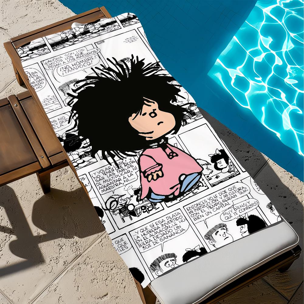 M-mafalda-es cartoon book Towel Large Quick-Drying Microfiber soft Beach Towel for Travel Fitness Sauna Bathing Camping