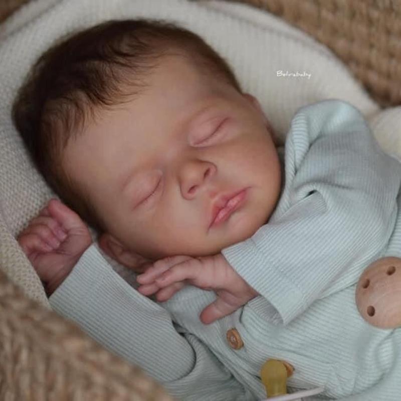 18-дюймовая живая кукла Bebe Reborn Doll Jude с мягким на ощупь тканевым телом, кукла для новорожденных, милая спящая 3D-кукла с имитацией кожи для детей, подарки на день рождения