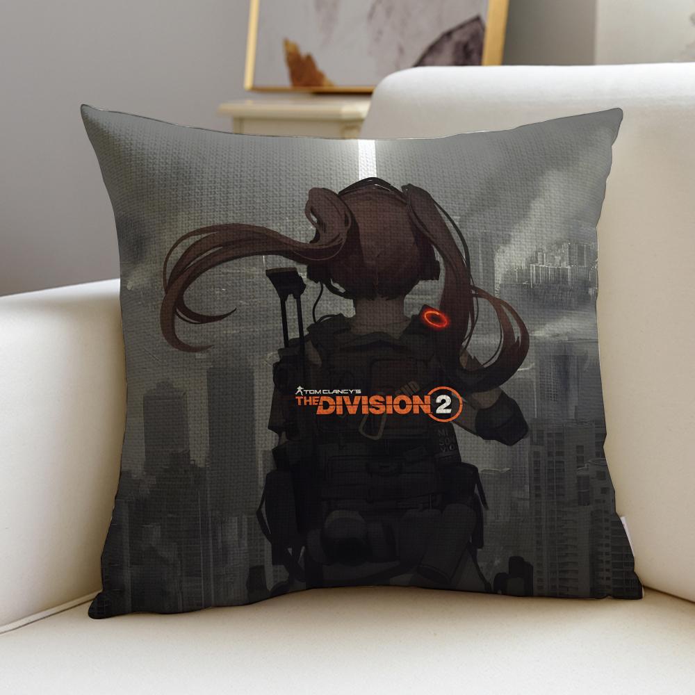 Tom Clancys The DivisionS Cushion Cover Breathable and skinfriendly linen pillowcase square removable and washable cushion