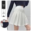 Юбка миди с высокой талией и черными складками для женщин - А-силуэт, стиль колледжа, защита от просвечивания, приталенный крой