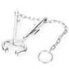 Cow Nose Pliers Stainless Steel Cattle Nose Ring Pliers with Chain Cattles Traction Clamp