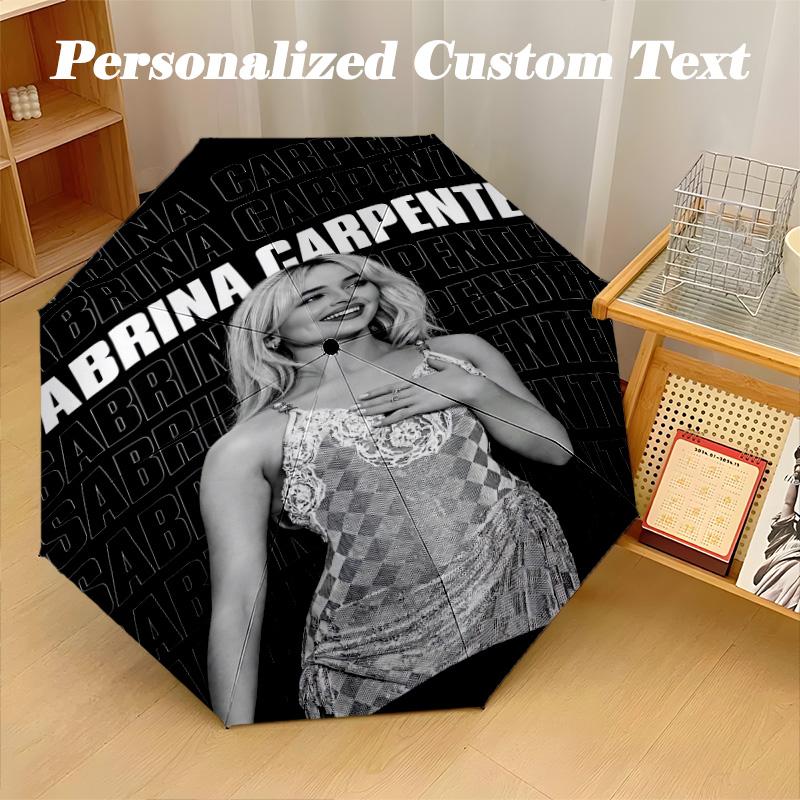 Портативный самоскладывающийся зонт, водонепроницаемый зонт Sabrina Carpenter с 8 ребрами для кемпинга и поездок на работу