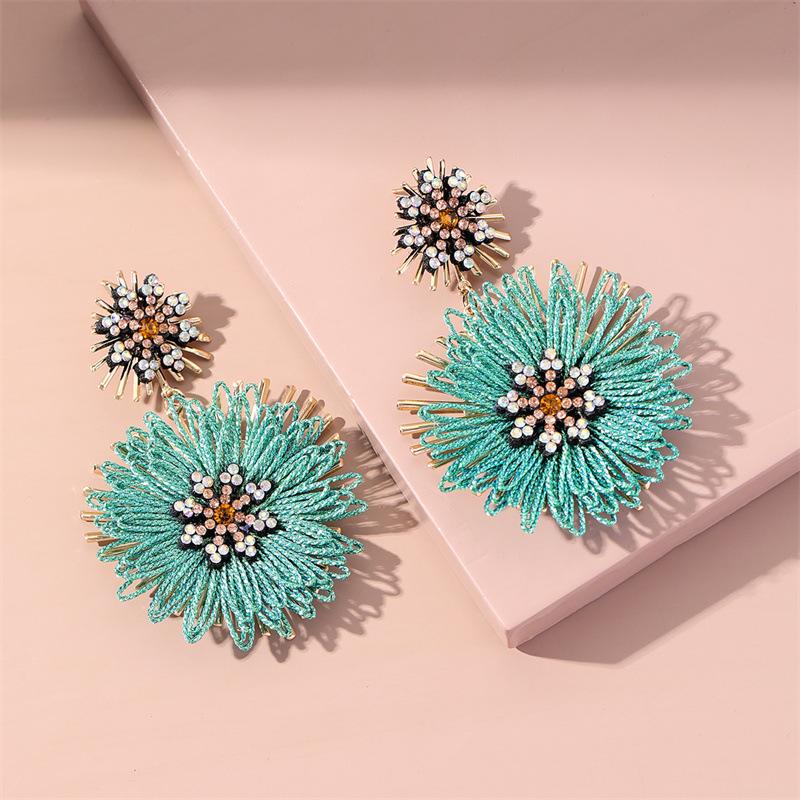 Ювелирные изделия Изящные варианты дизайна для повседневных нарядов 1 пара ослепительных висячих серег-подвесок с цветами - Подвески популярные и цветные модные Уникальные