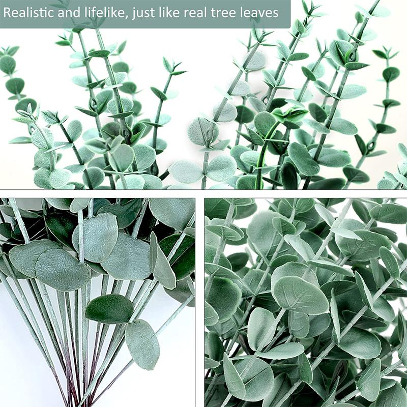 24 шт. искусственных растений, листьев эвкалипта, зеленых веток, цветочного венка, букета своими руками, центрального элемента, свадебного украшения для дома, 38 см