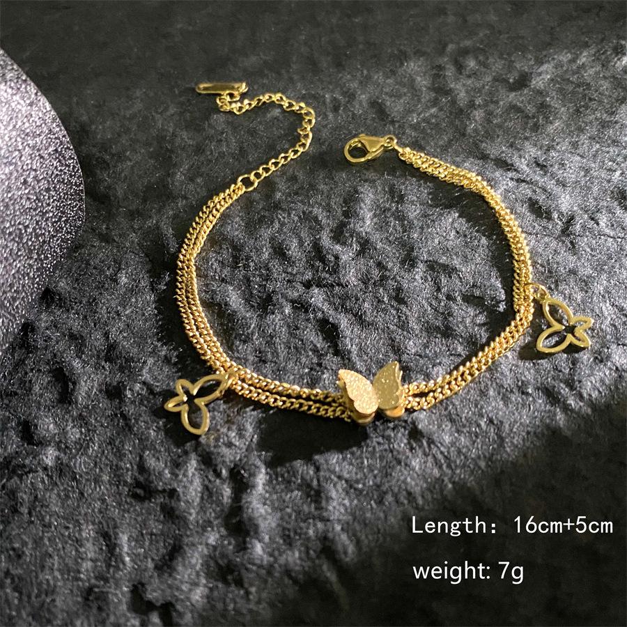 Двухслойный титановый браслет в европейском и американском хип-хоп стиле с римскими цифрами и подвеской в виде четырехлистного клевера