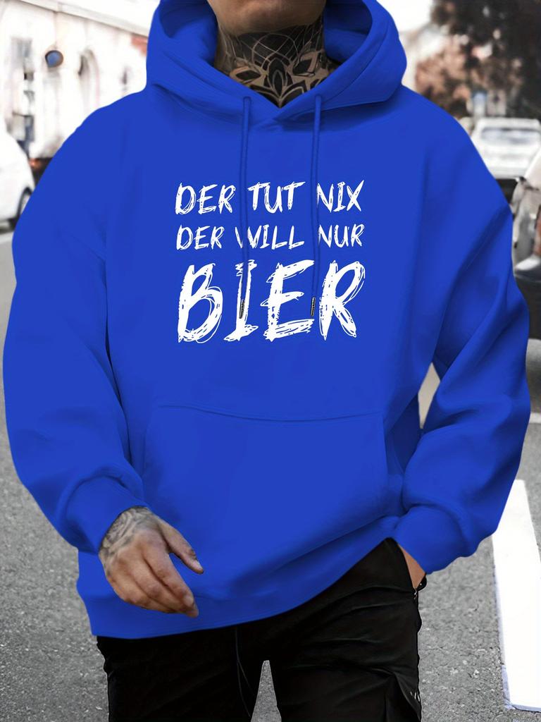 Men's casual versatile fashionable hooded sweatshirt, "Something you'll never understand" - personalized pattern print - casual pullover shirt