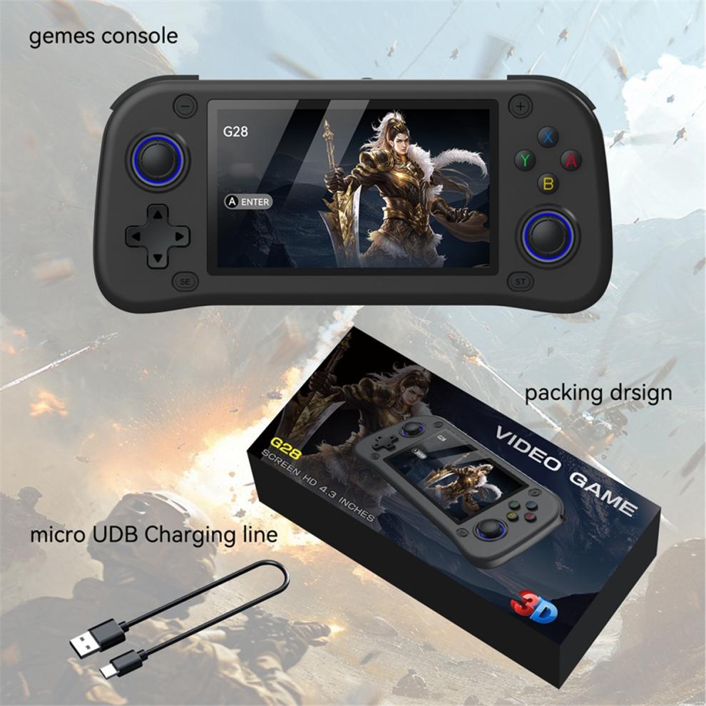 G28 Retro Handheld Video Game Console 64GB 10000+Game 4.3 In Screen C