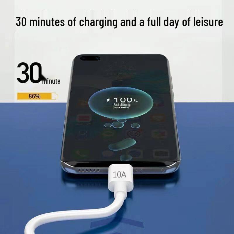Сверхбыстрый кабель для передачи данных 10A 100W для смартфонов Huawei, VIVO, Xiaomi, Honor