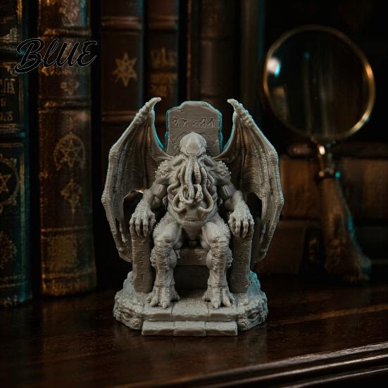 Cthulhu Throne Statue Shelf & Statue Resin Gothic 3D Printed Figurine for Desk Dark Fantasy Room Decor Decor Tentacle