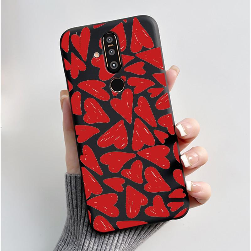 Casing For Nokia 8.1 Plus/Nokia X71 Aesthetic Luxury Cute Cool Boys Girls Soft silicone Phone Case Back Cover Black Matte Shell