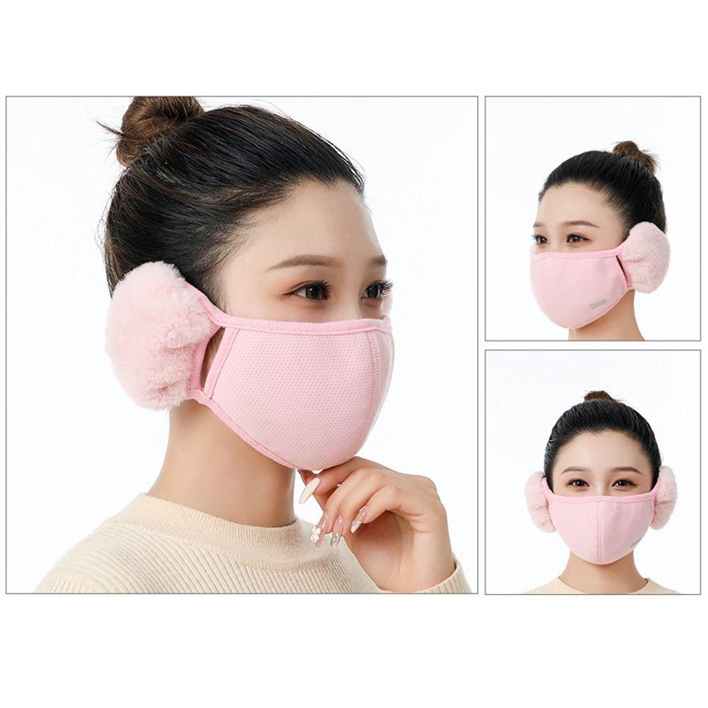 Female Windproof Cold-proof Ear Warmer Mouth Cover Earmuffs Outdoor Mask