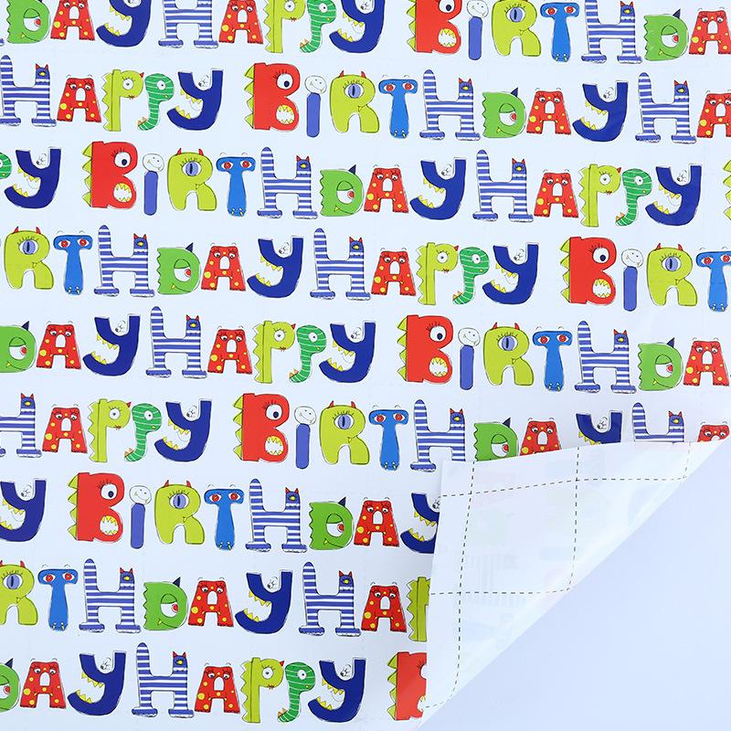 50*70CM Birthday Gift Wrapping Paper Happy Birthday Gift Packaging Paper DIY Craft Paper Birthday Party Gift Decoration Paper