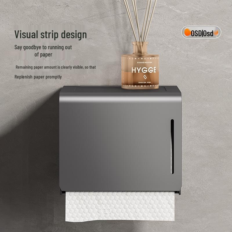 Настенный держатель для салфеток и полотенец без сверления, цвет оружейный серый