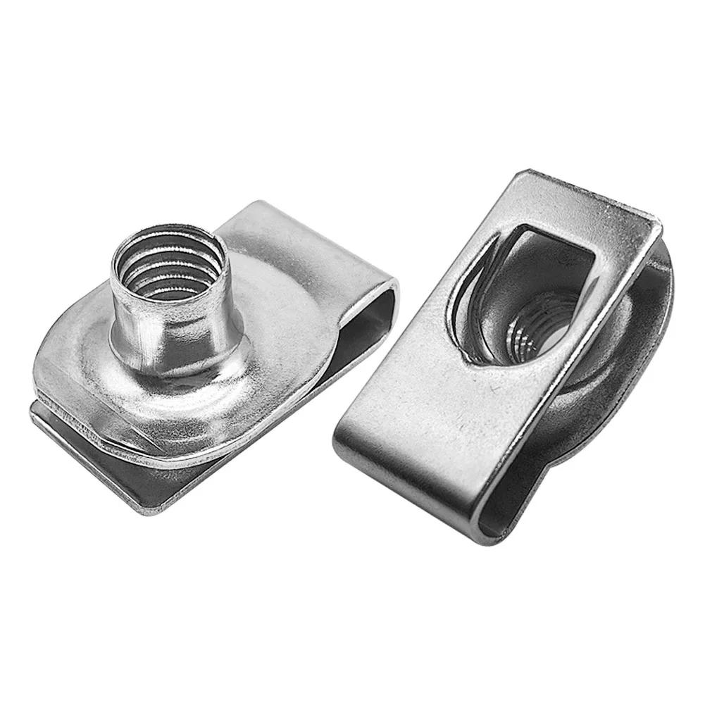 10 шт. M4 M5 M6 M8 U-образные зажимы для автомобиля, стальные болты с язычковыми гайками с резьбой 8 мм, 5 мм, 6 мм, 4 мм для мотоцикла, скутера, квадроцикла, мопеда