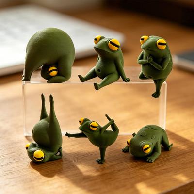 Фигурка Лягушки для Йоги, 3D-печать, Лягушка Дзен для Медитации, Коллекционная Скульптура для Сада, Патио, Двора, Газона, Декор для Дома, Рабочего Стола, Полки