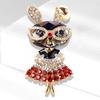 Trendy Cartoon Glasses Rabbit Brooches for Women Luxury Full Inlaid Rhinestone Metal Animal Brooch Pins Jewelry Gifts