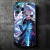 Genshin Impact Камисато Аяка Мягкий чехол для телефона для iPhone 16 16E 17 Air 15 Pro Max 14 Plus 13 Mini 11 12 7 Черная задняя крышка