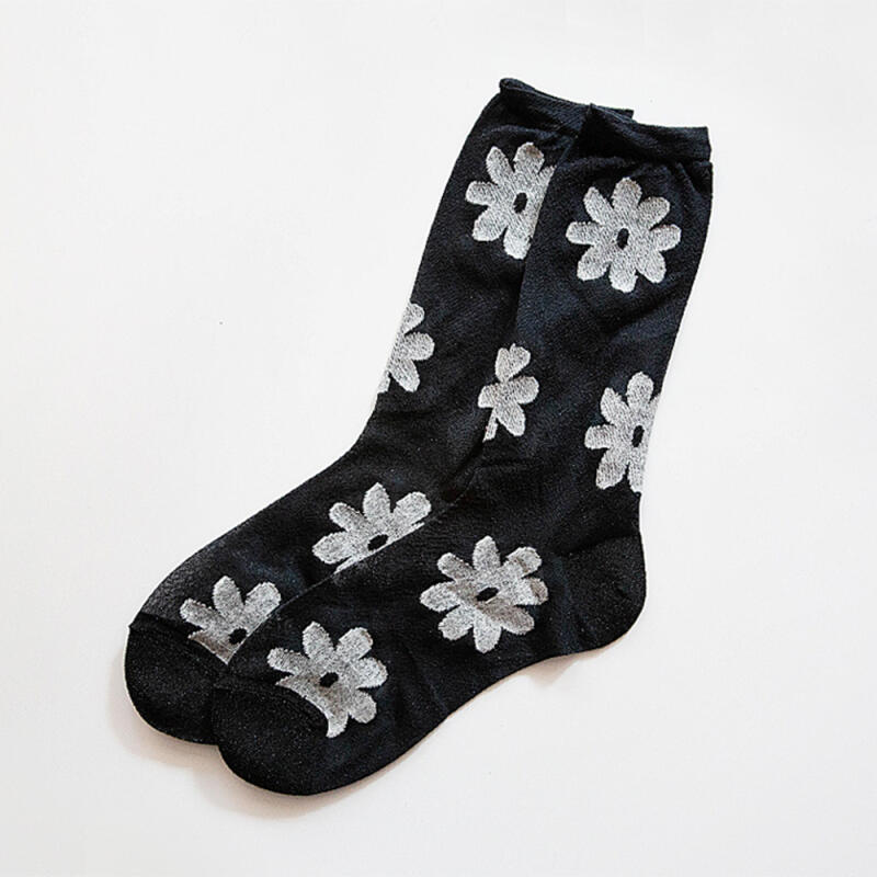 Прозрачные блестящие носки с цветочным узором fashion socks rssw026