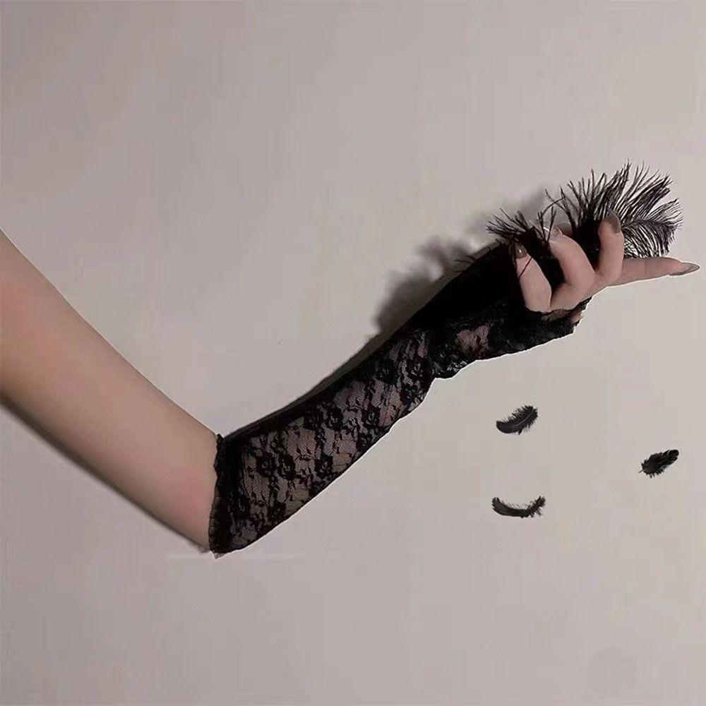 Утеплители Солнцезащитные Перчатки с Длинным Рукавом Защита от Солнца Сетчатые Кружевные Нарукавники Рукава из Ледяного Шелка