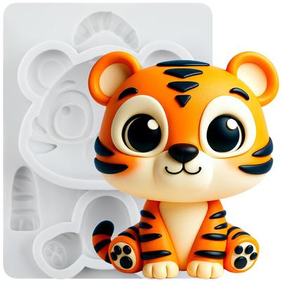 Силиконовые формы Тигр Лесные животные Форма для мастики Инструменты для украшения торта Топпер для кекса Шоколадные конфеты Ручная работа Жевательная паста Полимерная глина