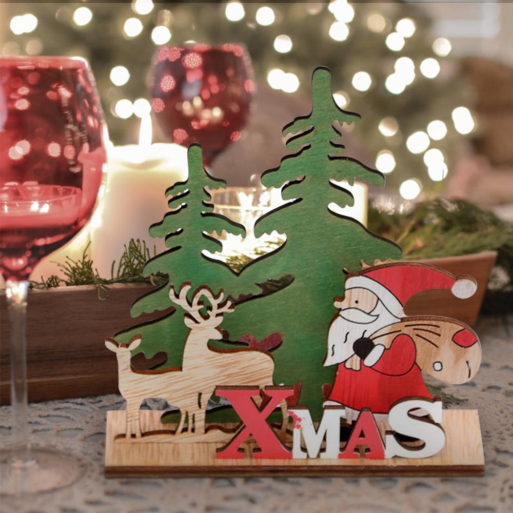 Рождественский Санта-Клаус Деревянное Украшение Веселое Рождественское Украшение Для Дома Рождественское Украшение Навидад Ноэль Подарок С Новым Годом 2024