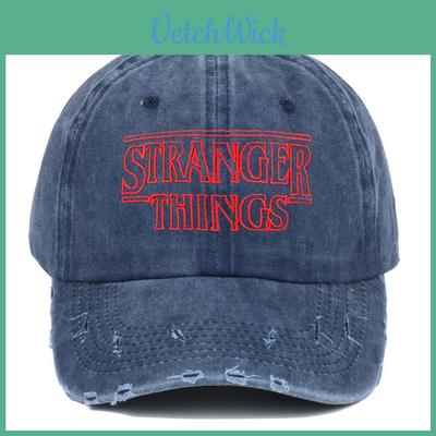 Винтажная вышитая бейсболка Stranger Things с эффектом потертости и защитой от солнца для фанатов
