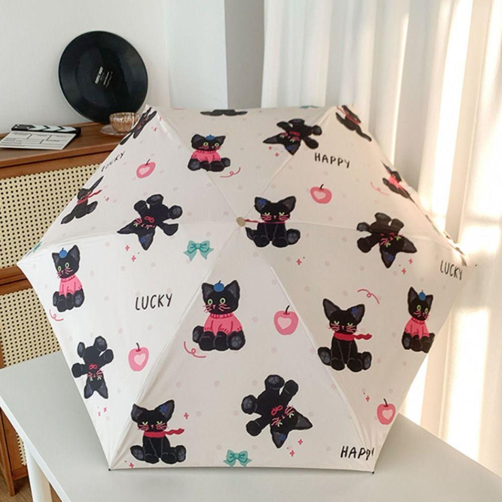 Складной зонт с рисунком мультяшного кота, автоматический/ручной, легкий, портативный, зонт от дождя, ветрозащитный, защита от УФ-лучей, зонт-тент