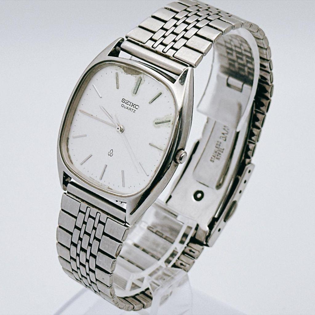 Б/у Винтажные Мужские Часы SEIKO Chariot Квадратные Тонкие Классические Старый Белый Циферблат