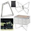 Portable Fridge Ice Box Stand Camping Folding Cooler Stand Frame Stainless Steel Luggage Rack for Cooking Fishing Picnic Outdoor