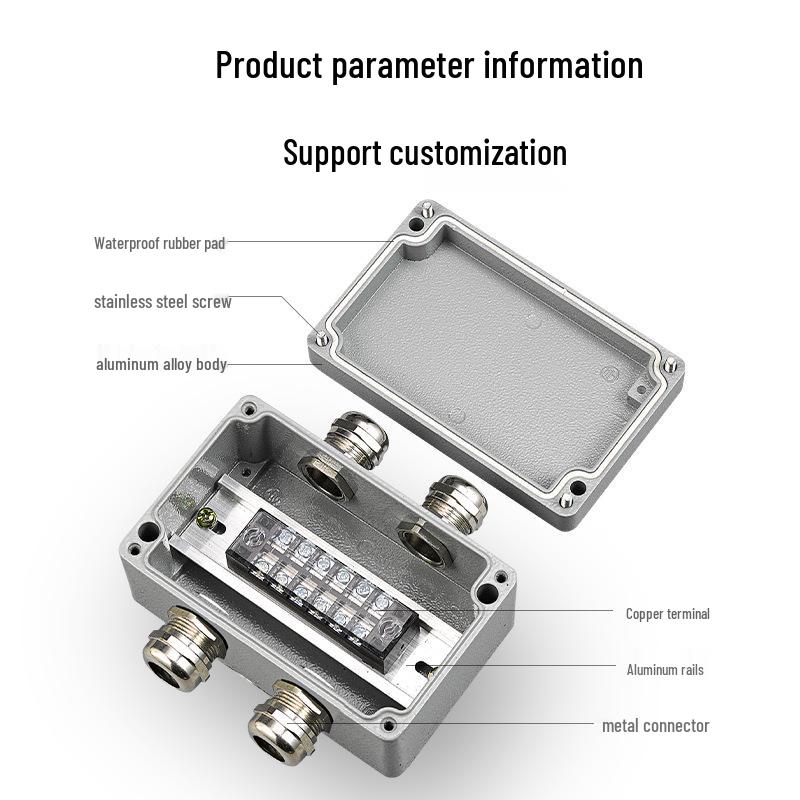 Aluminum Alloy Waterproof Outdoor Junction Box with Terminals