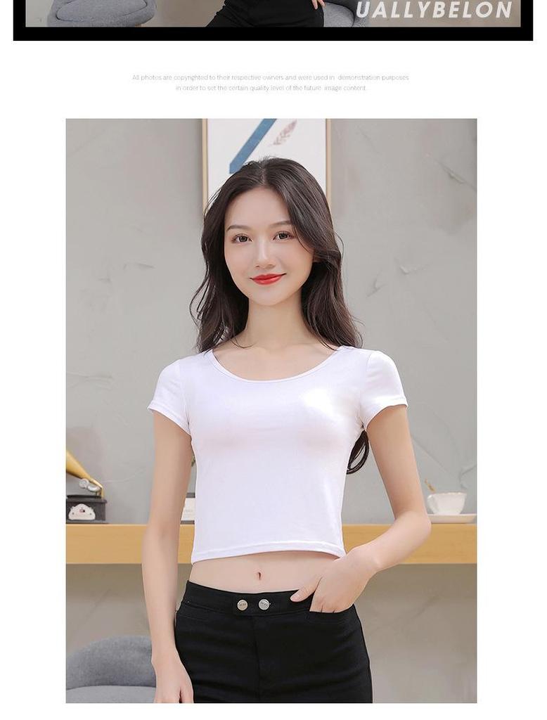 Женская летняя модальная приталенная футболка большого размера с коротким рукавом черного цвета