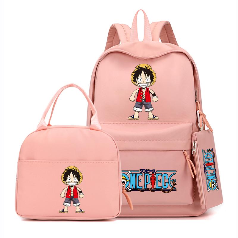 Цельный рюкзак в стиле аниме, 3 шт./компл., рюкзак для девочек-подростков, школьный рюкзак с сумкой для обеда, сумка для книг, удобная дорожная сумка
