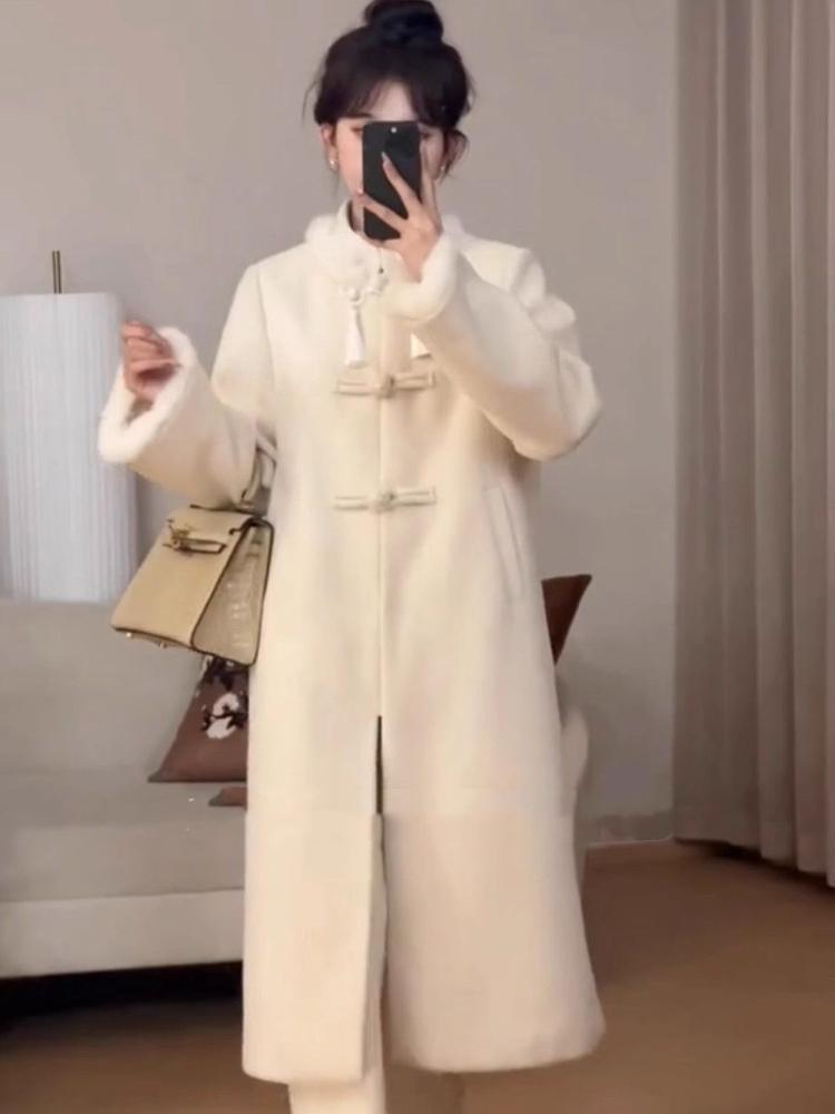 Новое китайское национальное шерстяное пальто женская зимняя одежда короткое длинное шерстяное пальто High Sense модный дизайн повседневная одежда