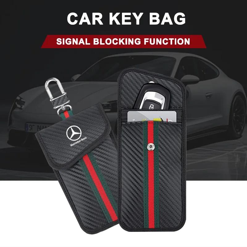 EJK4 2025 Hot For Benz Car Key Signal Blocker Case Faraday Box Anti-Hacking Anti-Theft Key Fob For Mercedes Benz AMG GLK GLE GLC W203
