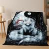 Nature Balance Yin Yang Tai Chi Black White Energy Flannel Blanket,Cozy Soft Throw Blanket for Home Bedroom Bed Sofa Cover Gift