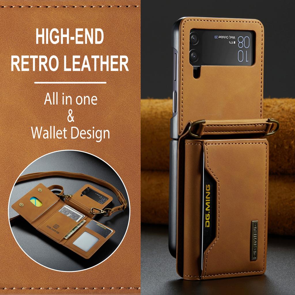 Чехол для мобильного телефона с функцией кошелька для Samsung Galaxy Z Flip 5 4 5G Flip4 Flip5 Flip3 Flip 3, защита от падения, слот для карт, чехол