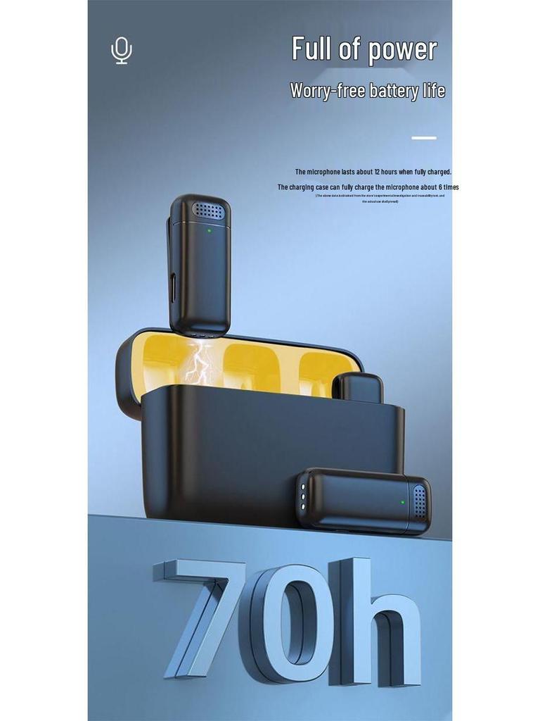 Беспроводной петличный микрофон K6 с интеллектуальным шумоподавлением и зарядным кейсом для мобильной записи в прямом эфире