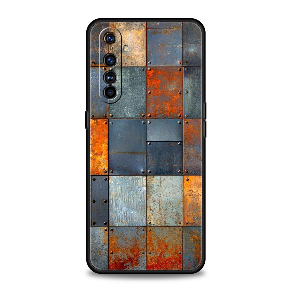 Винтажный индустриальный стиль Ржавый корпус Для Realme C67 C63 C55 C53 C35 C25 C21 GT 2 3 5 6 10 11 12 13 Pro Plus Мягкий ТПУ чехол для телефона
