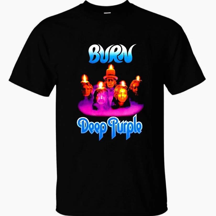 Burn Deep Purple Album T-shirt Short Sleeve size S to 5XL Black