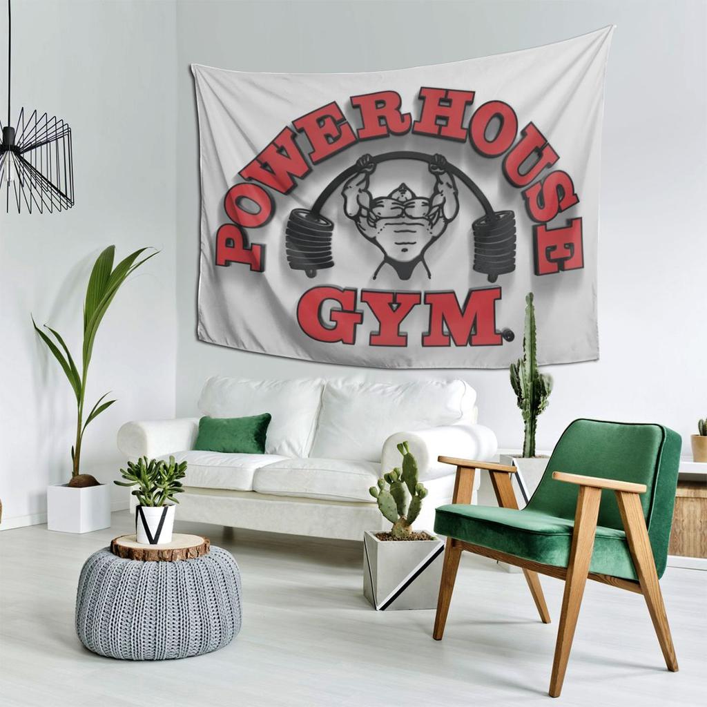 Powerhouse Gym Мотивация Гобелен Декор Искусство Эстетичные Гобелены для Гостиной Спальни Дома Настенная Ткань Настенное Полотно