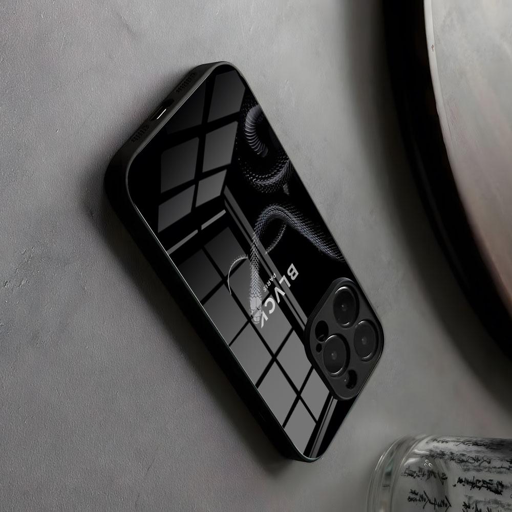 Змея Роза Череп Blvck Черный Чехол для Телефона Волновое Стекло Для IPhone17 Air 16 15 17 14 Pro Max 13 12 11 X XS XR Plus Для Samsung S 25 2