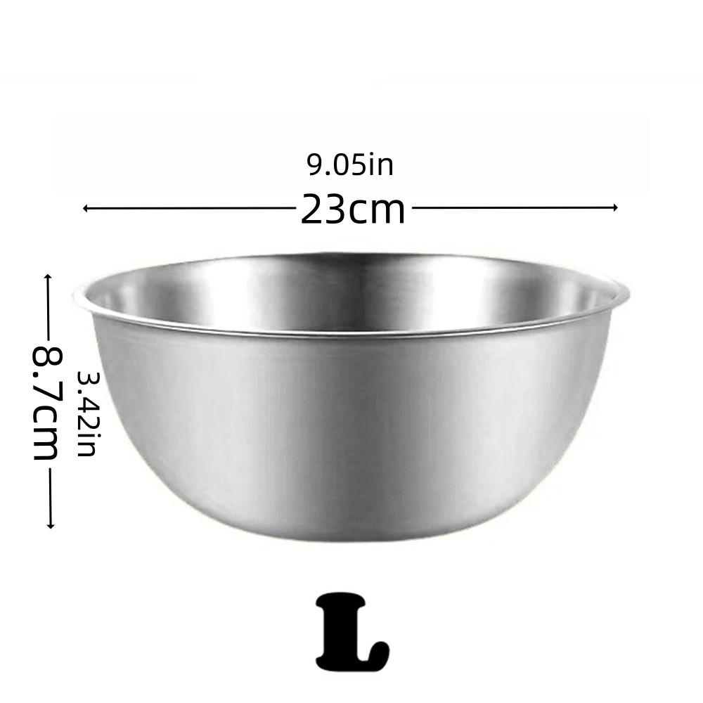 1/3pcs Stainless Steel Bowls with Scale Line Large Capacity Durable Food Storage Bowl Sets for Outdoor Camping Cooking Salad Bow