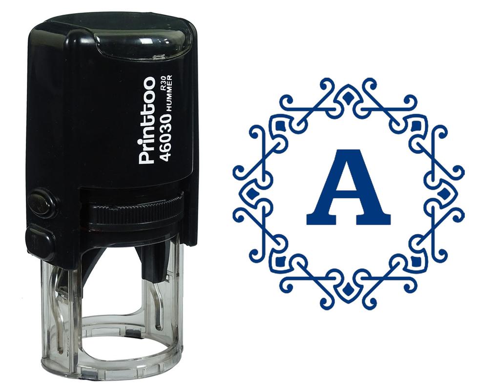 Printtoo Alphabet A Monogram Octagon Celtic Swirl Frame Self Inking Rubber Stamp Office