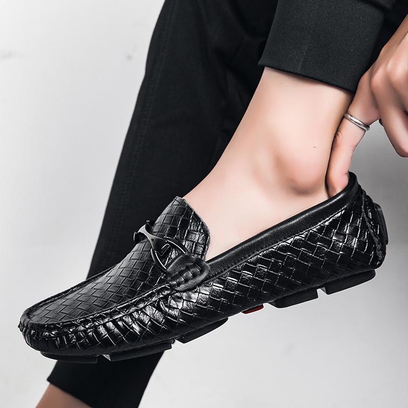 Модная роскошная мужская обувь ручной работы, модные удобные туфли-лоферы без застежек, повседневная мужская деловая обувь, легкая нескользящая обувь для вождения для мужчин