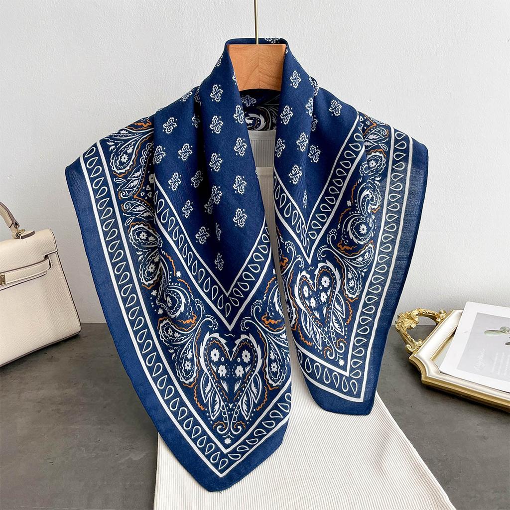 Spring and Autumn New Korean Small Square Scarf Women's 71 Cotton and Linen Versatile Small Scarf Neck Shirt Decorative Silk Scarf