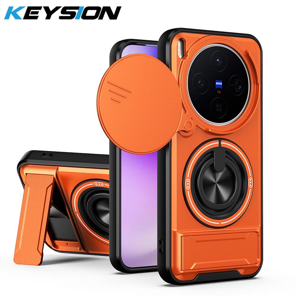 KEYSION Магнитный чехол для телефона VIVO X300 Pro 5G с защитой выдвижной камеры, подставкой-кольцом, противоударный чехол для VIVO X300