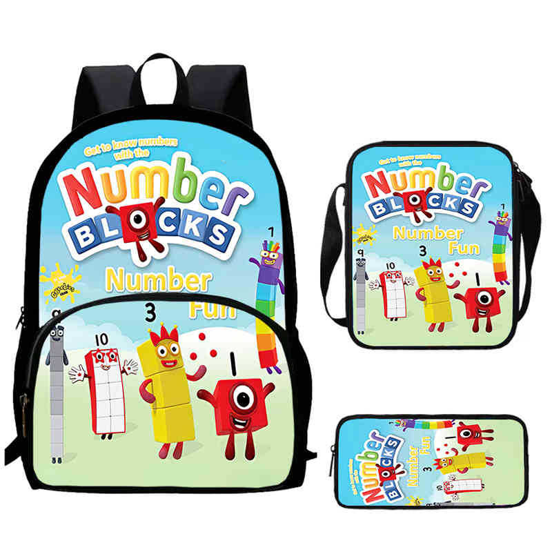 Цифровые Строительные Блоки Numberblocks Школьная Сумка Высокое Разрешение Многофункциональный Оксфордский Легкий Рюкзак