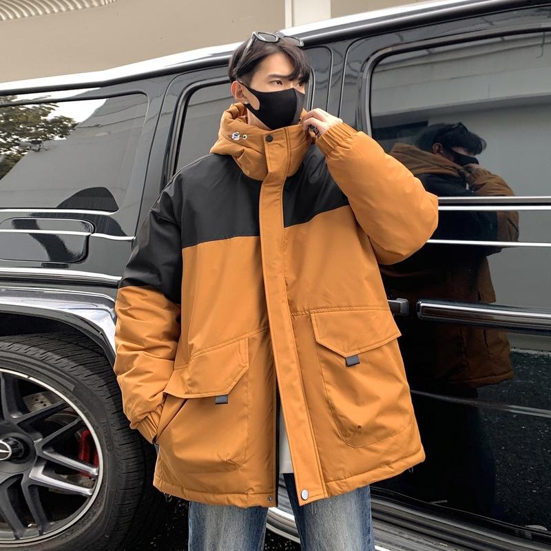 Зимняя новинка, флисовая одежда с капюшоном, в стиле милитари, с цветовой блокировкой, модная, универсальная, утолщенная, теплая и холодостойкая куртка для пары