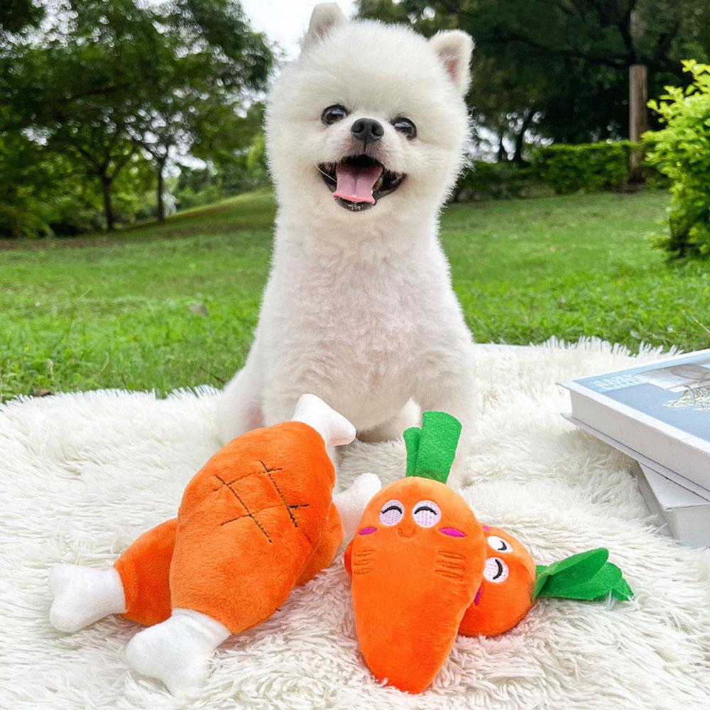 Plush Chicken Leg Dog Chew Toy - Soft Durable Pet Chewing Toy for Small Medium Dogs Puppy Teething Play Supplies