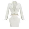 Chic European & American Women's White Long-Sleeve Dress Suit
